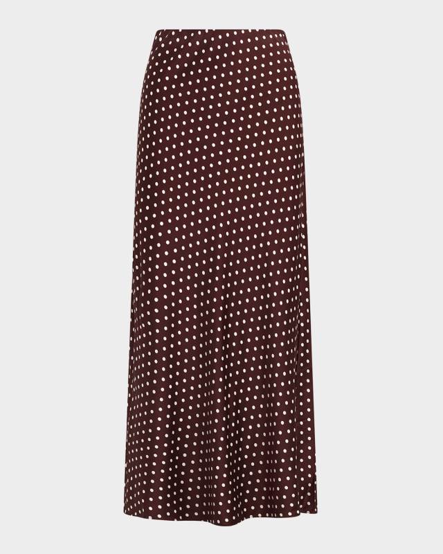 The Favorite Satin Polka-Dot Skirt